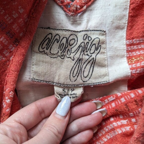 Coral Ace & Jig Fiesta Flare Mini V-Neck Dress with Metallic Stripes - Picture 5 of 12